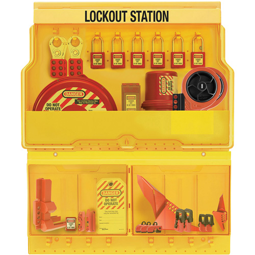 Station de cadenassage pour vannes et appareils &eacute;lectriques de luxe et de qualit&eacute; sup&eacute;rieure, Cadenas Thermoplastique, Capacit&eacute; de 32, Cadenas Compris Infinity Industrial Services Inc.