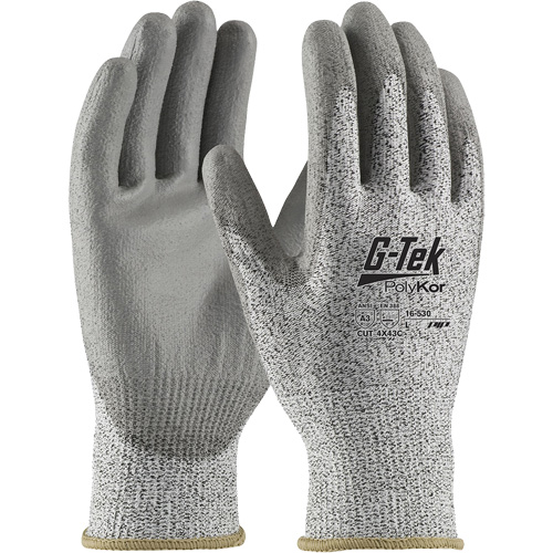 Gants r&eacute;sistants aux coupures G-Tek PolyKor, Taille T-petit, Calibre 13, Rev&ecirc;tement Polyur&eacute;thane, Enveloppe en Fil technique, ANSI/ISEA 105 niveau 3 Infinity Industrial Services Inc.