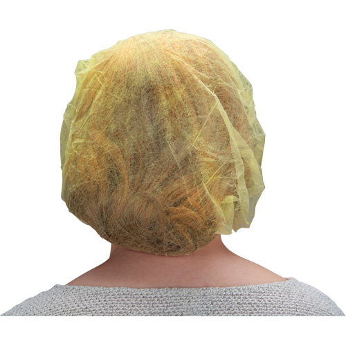 Bouffant Caps, Polypropylene, 21", Yellow Infinity Industrial Services Inc.