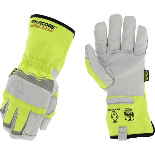 Gants de protection haute visibilit&eacute; contre les &eacute;pingles, Taille Petit, Rev&ecirc;tement Polyur&eacute;thane, Enveloppe en DuraHide, ASTM ANSI niveau A5 Infinity Industrial Services Inc.