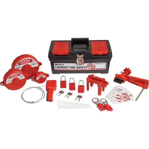 Lockout Tagout Kit with Aluminum Safety Padlocks in Toolbox, Valve Kit, 32 Components Infinity Industrial Services Inc.
