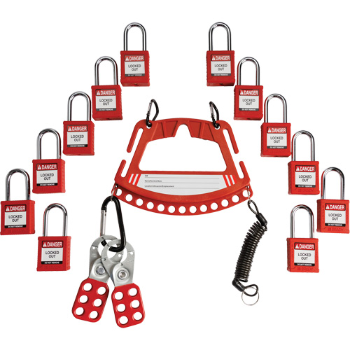Lock & Tag Carrier with Keyed Alike Nylon Safety Lockout Padlocks Infinity Industrial Services Inc.