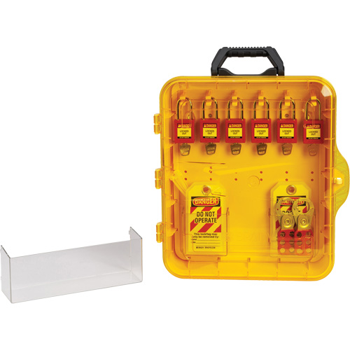 Lockout Station with Keyed Alike Nylon Safety Lockout Padlocks, Plastic Padlocks, 6 Padlock Capacity, Padlocks Included Infinity Industrial Services Inc.