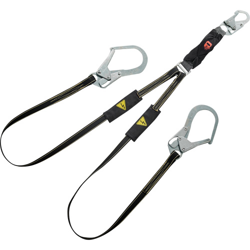 V-Series Welding Energy Absorbing Lanyard, 6', Rebar Hook Center, Snap Hook Leg Ends, Kevlar&reg;/Metal/Nylon Infinity Industrial Services Inc.