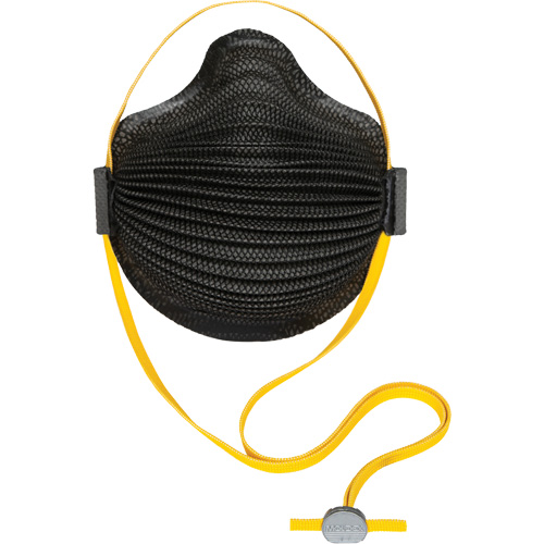 Masques jetables AirWave de la s&eacute;rie M noirs avec SmartStrap et bride compl&egrave;te en mousse, N95, Certifi&eacute; NIOSH, Petit Infinity Industrial Services Inc.