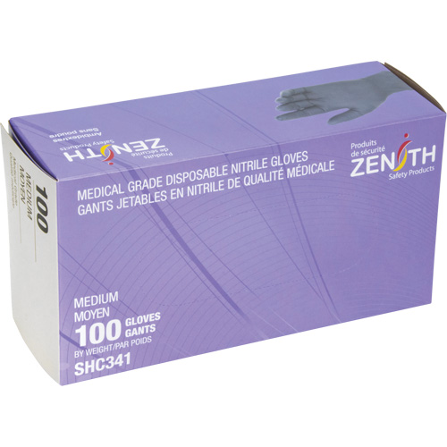 Gants jetables de calibre m&eacute;dical, Moyen, Nitrile, 6 mils, Sans poudre, Noir, Classe 2 Infinity Industrial Services Inc.