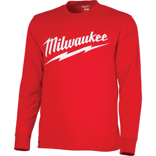 Heavy-Duty Long-Sleeved T-Shirt with Milwaukee&reg; Logo, Men's, Small, Red Infinity Industrial Services Inc.