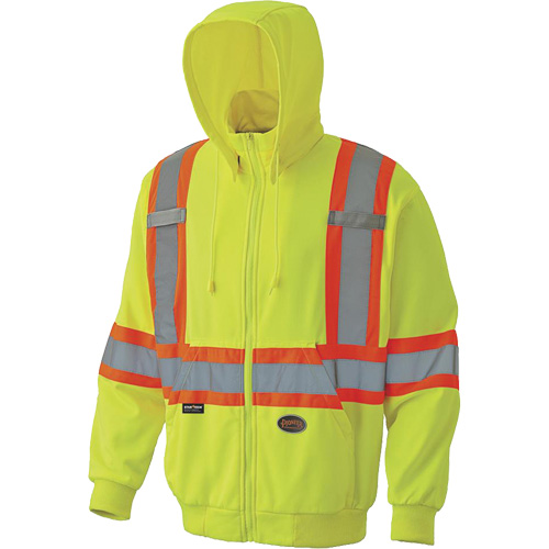 6941 Chandail capuche &agrave; fermeture &eacute;clair, T-petit, Jaune haute visibilit&eacute; Infinity Industrial Services Inc.