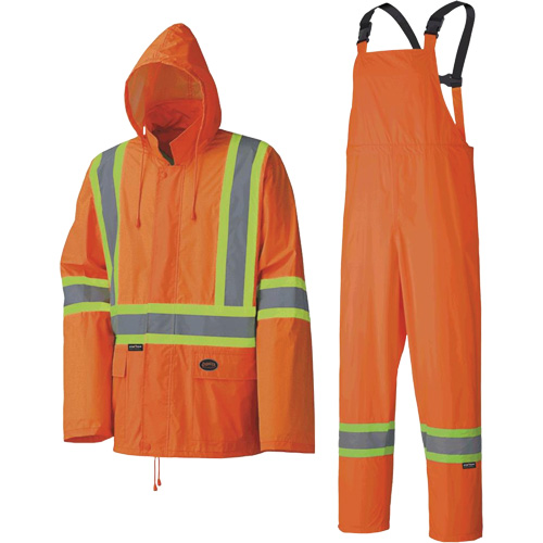 5598 Combinaison de pluie imperm&eacute;able et l&eacute;g&egrave;re, Polyester/PVC, Petit, Orange haute visibilit&eacute; Infinity Industrial Services Inc.