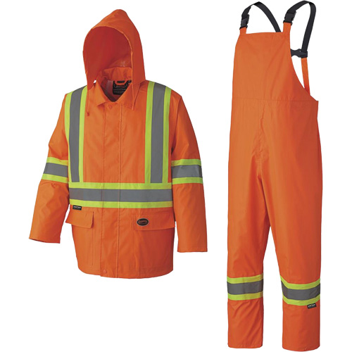 5608 Combinaison de pluie imperm&eacute;able 210D, Polyester/PVC, Petit, Orange haute visibilit&eacute; Infinity Industrial Services Inc.