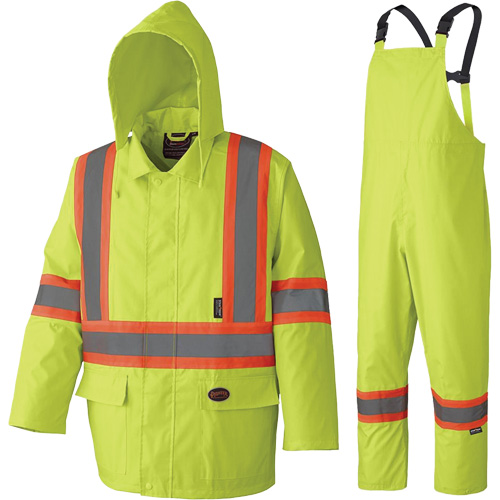 5609 Combinaison de pluie imperm&eacute;able 210D, Polyester/PVC, T-petit, Jaune lime haute visibilit&eacute; Infinity Industrial Services Inc.