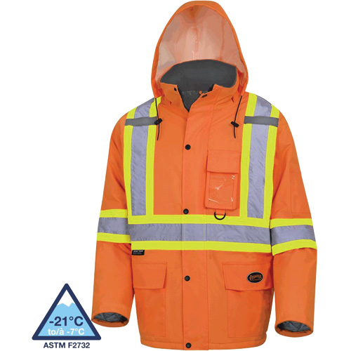 5030 Waterproof Quilted Safety Parka, High Visibility Orange, Small Infinity Industrial Services Inc.