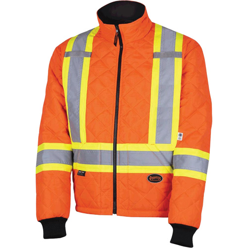 5015A Manteau matelass&eacute; pour cong&eacute;lateur, Polyester, Orange haute visibilit&eacute;, T-petit Infinity Industrial Services Inc.