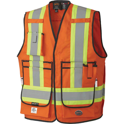 7732 Veste d'arpenteur ignifuge et r&eacute;sistant aux arcs &eacute;lectriques FR-Tech, Petit, Orange haute visibilit&eacute;, 9,7 cal/cm² Infinity Industrial Services Inc.