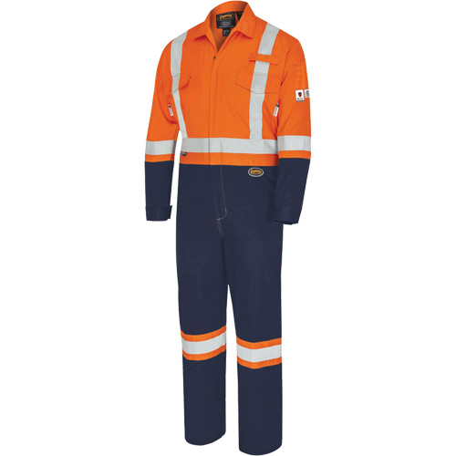 7702BB FR-Tech&reg; 2-Tone Safety Coverall, Size 36, Navy Blue/Orange, 10 cal/cm² Infinity Industrial Services Inc.