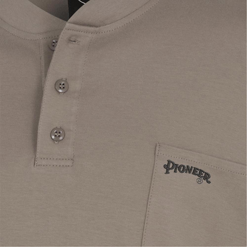 331 Chandail Henley en tricot interlock ignifuge, Petit, Beige Infinity Industrial Services Inc.