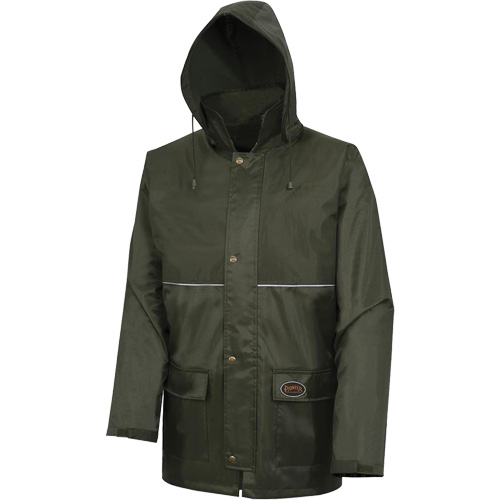 D8120J Nailhead Ripstop Tree Planter Hooded Jacket, Polyester/PVC, X-Small, Green Infinity Industrial Services Inc.