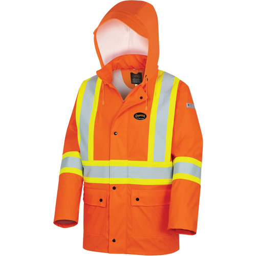 5892PKT Veste de s&eacute;curit&eacute; imperm&eacute;able &agrave; haute visibilit&eacute; ignifuge, T-petit, Orange haute visibilit&eacute; Infinity Industrial Services Inc.