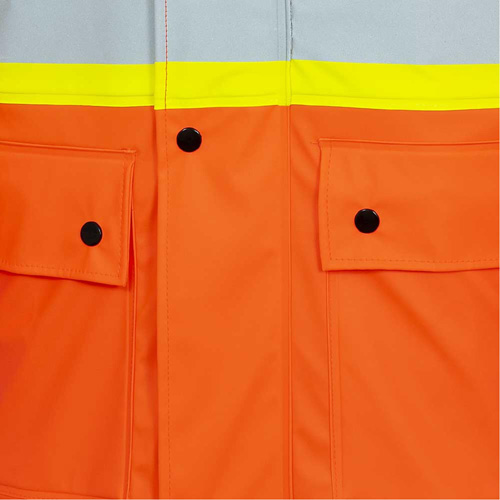 5892PKT Veste de s&eacute;curit&eacute; imperm&eacute;able &agrave; haute visibilit&eacute; ignifuge, T-petit, Orange haute visibilit&eacute; Infinity Industrial Services Inc.