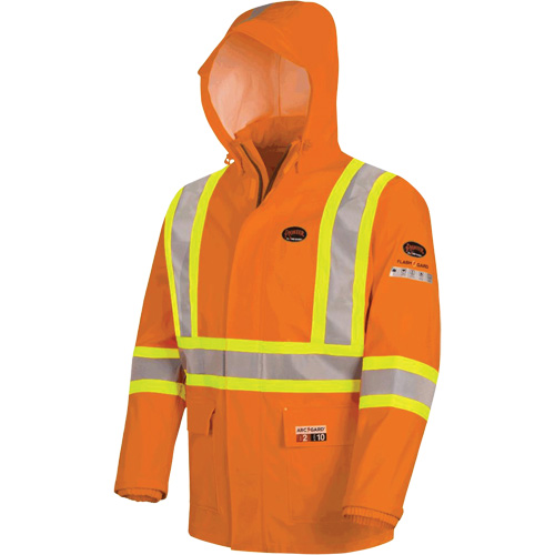 5880 Manteau de pluie ignifuge et protection contre les &eacute;clats d'arc &eacute;lectrique, T-petit, Orange haute visibilit&eacute;, 10 cal/cm² Infinity Industrial Services Inc.