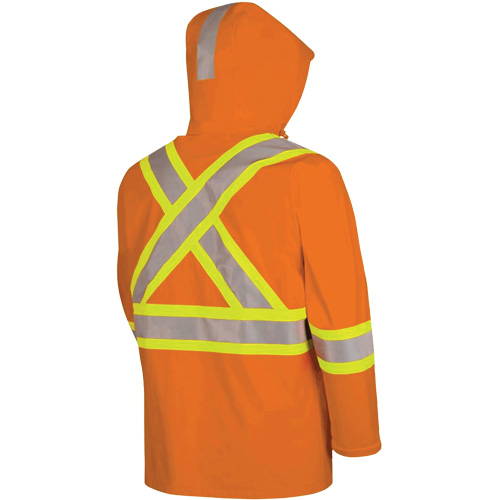 5880 Manteau de pluie ignifuge et protection contre les &eacute;clats d'arc &eacute;lectrique, T-petit, Orange haute visibilit&eacute;, 10 cal/cm² Infinity Industrial Services Inc.