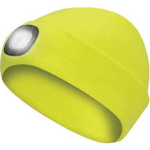 5676 Tuque en tricot avec lampe frontale &agrave; DEL, Doublure en Molleton, Taille unique, Jaune haute visibilit&eacute; Infinity Industrial Services Inc.