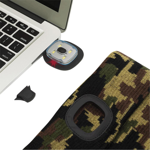 5677 Knit Toque with LED Headlight, Fleece Lining, One Size, Camo Infinity Industrial Services Inc.