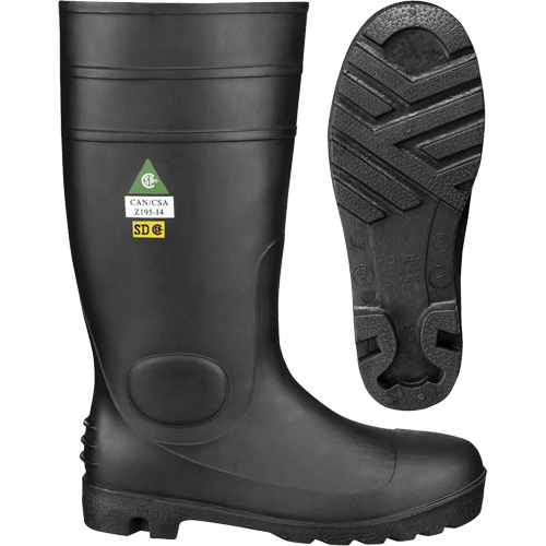 1022 Safety Boots, PVC, Steel Toe, Size 10, Puncture Resistant Sole Infinity Industrial Services Inc.