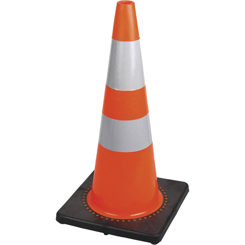 183 Premium Flexible Safety Cone, 28", Orange, 4" & 6" Reflective Collar(s) Infinity Industrial Services Inc.
