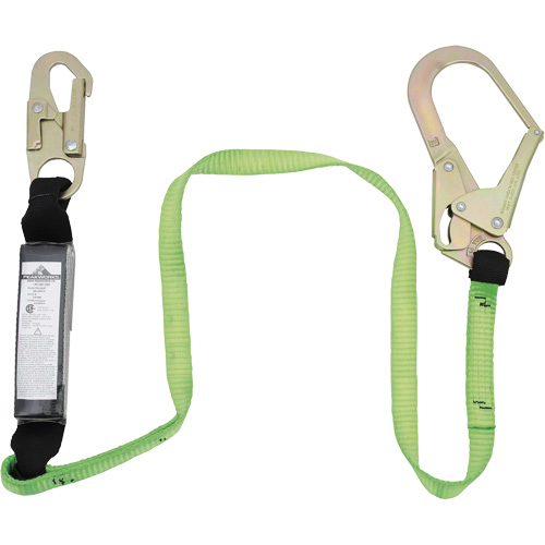 SA-5402-4 Shock Absorbing Lanyard, 4', Rebar Hook Center, Snap Hook Leg Ends, Polyester Infinity Industrial Services Inc.