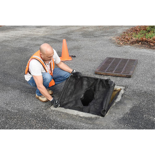 Square Ultra-Drain Guard&reg; Catch Basin Insert with Overflow Port, Oil & Sediment, 16" - 28" L x 20" - 36" W Infinity Industrial Services Inc.