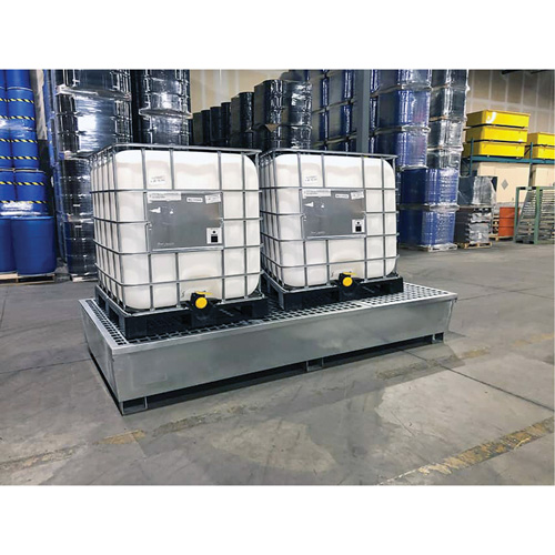 Ultra-Twin IBC Spill Pallet en acier, Capacit&eacute; de d&eacute;versement 370 gal. US, 103,8" x 26,8" x 51,1" Infinity Industrial Services Inc.