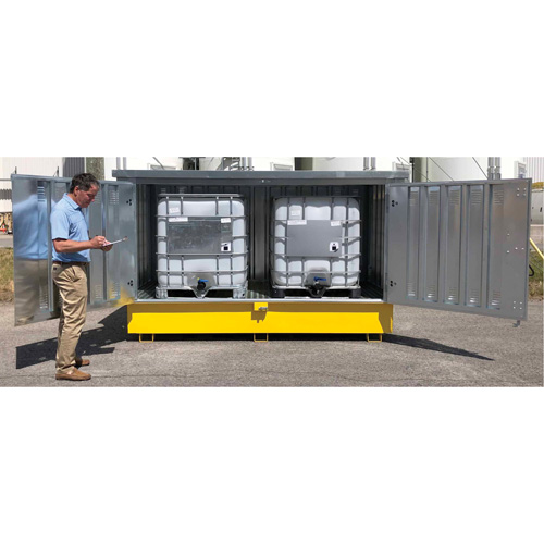 Steel Ultra-Twin IBC Hard Top, 123.4" L x 73.4" W x 66.4" H, 12250 lbs. Load Capacity Infinity Industrial Services Inc.