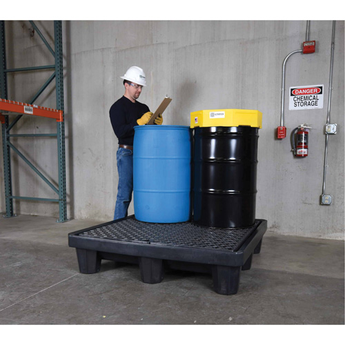 4-Drum Economy Ultra-Spill Pallet&reg;, 66 US gal. Spill Capacity, 53" x 53" x 11.8" Infinity Industrial Services Inc.