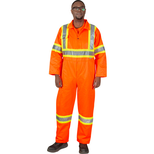 Unlined Safety Coveralls, Large, High Visibility Orange Infinity Industrial Services Inc.