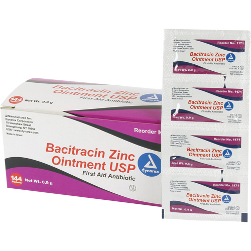 Tampons de premiers soins au bacitracin et zinc Efcom Limited, Onguent, Antibiotique Infinity Industrial Services Inc.
