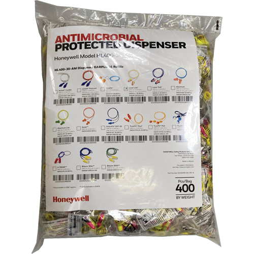 LL-30 Earplugs Refill for HL400 Dispenser, Bulk - Polybag, Corded Infinity Industrial Services Inc.
