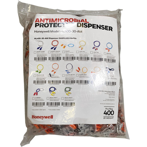 Recharge de bouchons doreille QD30 pour le distributeur HL400, Vrac - Sac en poly, Avec cordon Infinity Industrial Services Inc.