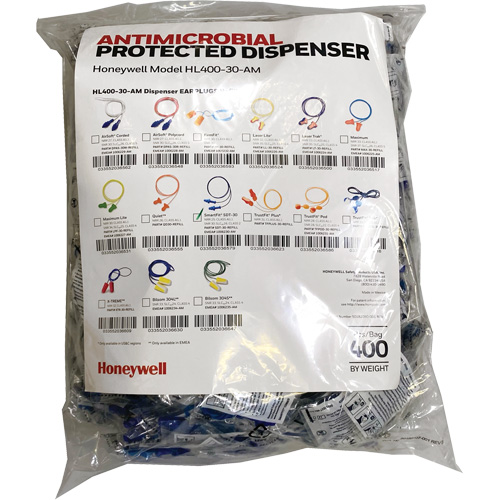 Recharge de bouchons doreille SDT-30 pour le distributeur HL400, Vrac - Sac en poly, Avec cordon Infinity Industrial Services Inc.