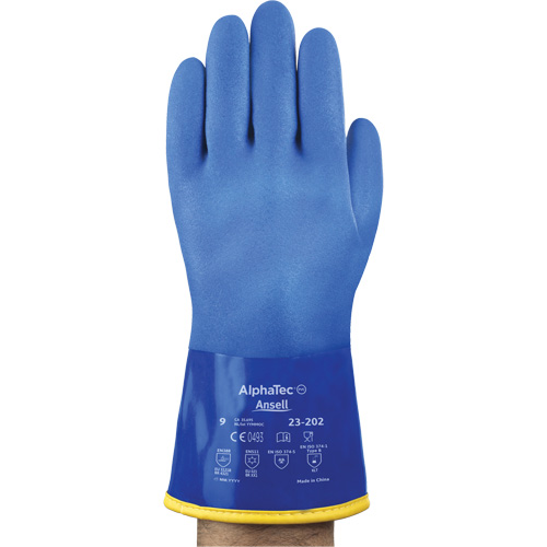 AlphaTec&reg; 23-202 PVC Gloves, Size 8, 11.8" L, Cotton, Fleece Inner Lining Infinity Industrial Services Inc.