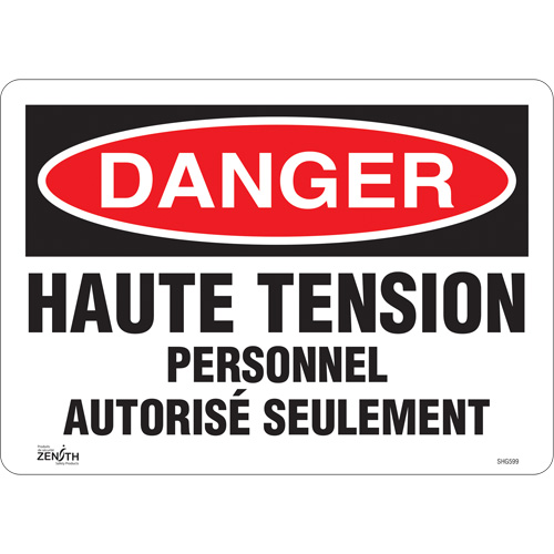 "Haute tension" Sign, 10" x 14", Vinyl, French Infinity Industrial Services Inc.