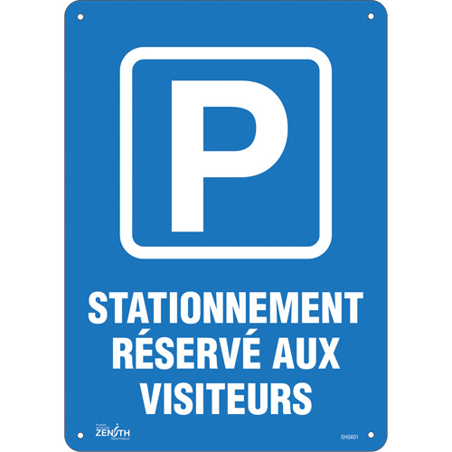 Enseigne  Stationnement r&eacute;serv&eacute; aux visiteurs , 10" x 14", Plastique, Français avec pictogramme Infinity Industrial Services Inc.