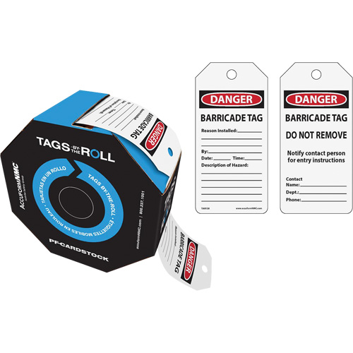 Danger Barricade Tags, Cardstock, 3" W x 6-1/4" H, English Infinity Industrial Services Inc.