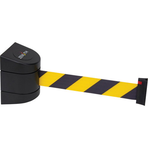 Barri&egrave;re murale magn&eacute;tique avec bande magn&eacute;tique, Plastique, Fixation magn&eacute;tique, 15', Ruban Noir et jaune Infinity Industrial Services Inc.