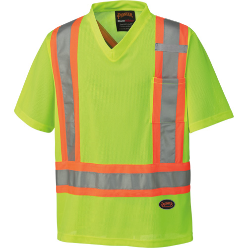 6989 Chandail pour la circulation en micromaille, T-petit, Jaune lime haute visibilit&eacute; Infinity Industrial Services Inc.
