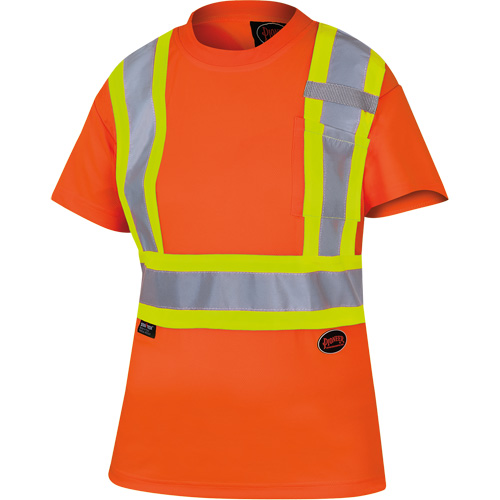 6948 T-shirt de s&eacute;curit&eacute; en il-de-perdrix pour femme, Polyester, T-petit, Orange haute visibilit&eacute; Infinity Industrial Services Inc.