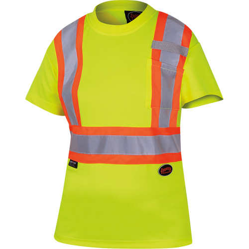 6949 T-shirt de s&eacute;curit&eacute; en il-de-perdrix pour femme, Polyester, T-petit, Jaune lime haute visibilit&eacute; Infinity Industrial Services Inc.