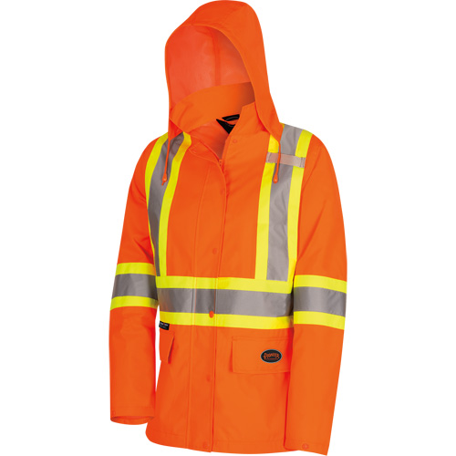 5626W Parka matelass&eacute; de s&eacute;curit&eacute; 300D The Rock, Polyester/Polyur&eacute;thane, Orange haute visibilit&eacute;, T-petit Infinity Industrial Services Inc.