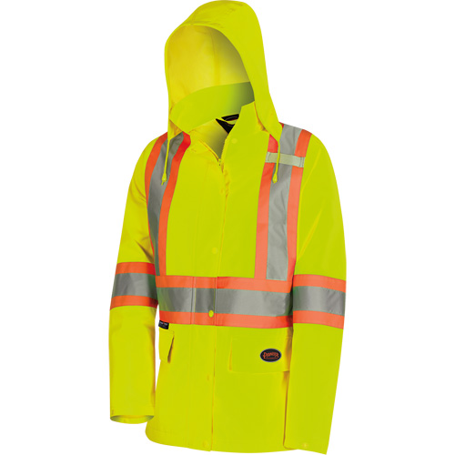 5628W Parka matelass&eacute; de s&eacute;curit&eacute; 300D The Rock, Polyester/Polyur&eacute;thane, Jaune lime haute visibilit&eacute;, T-petit Infinity Industrial Services Inc.