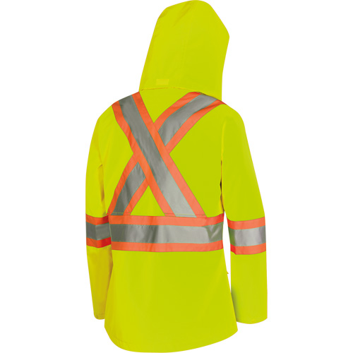 5628W Parka matelass&eacute; de s&eacute;curit&eacute; 300D The Rock, Polyester/Polyur&eacute;thane, Jaune lime haute visibilit&eacute;, T-petit Infinity Industrial Services Inc.
